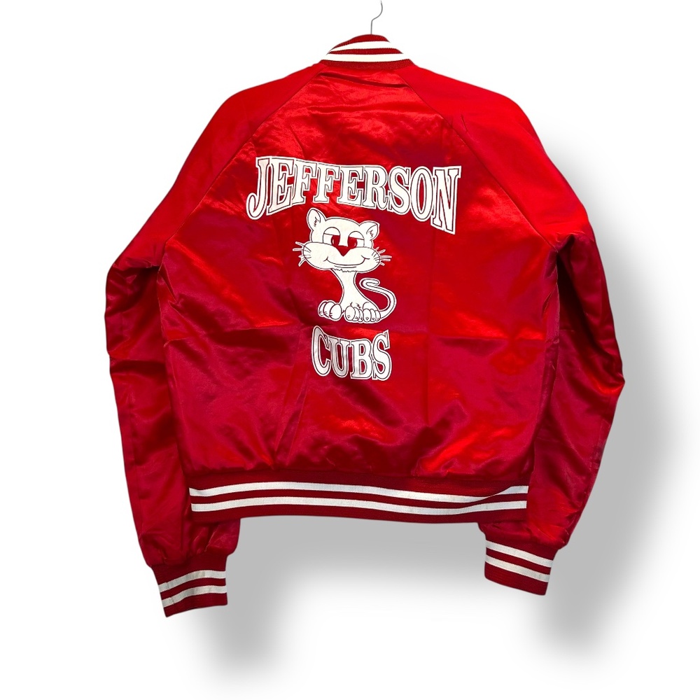 Vintage Nasco 80s Jefferson Cubs Satin Varsity Bomber Jacket Size Medium